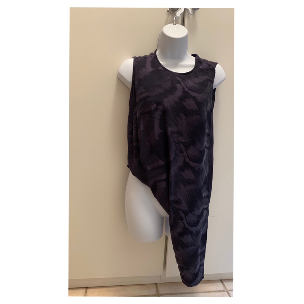 Seis Marjan Blue Asymmetrical Draped Top